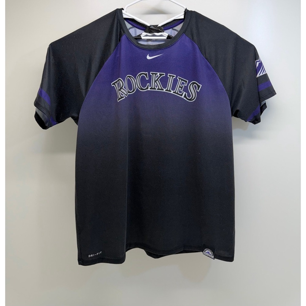 Men's Colorado Rockies Nike Black Legend Raglan T-Shirt Size XL